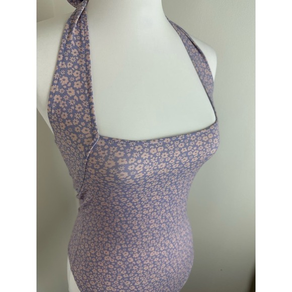 NWT Free People Talk Back Bodysuit Lilac Combo SMALL - Picture 3 of 10